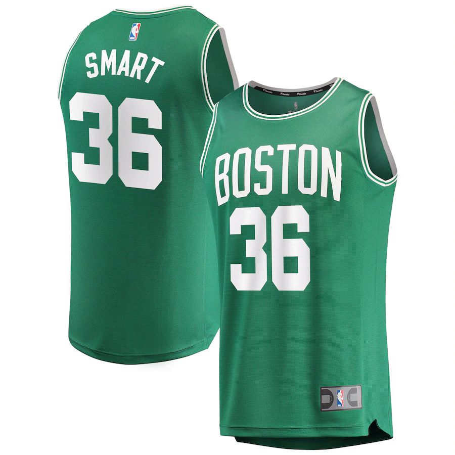 Men Boston Celtics #36 Marcus Smart Fanatics Branded Green Fast Break Replica Player NBA Jersey->->NBA Jersey